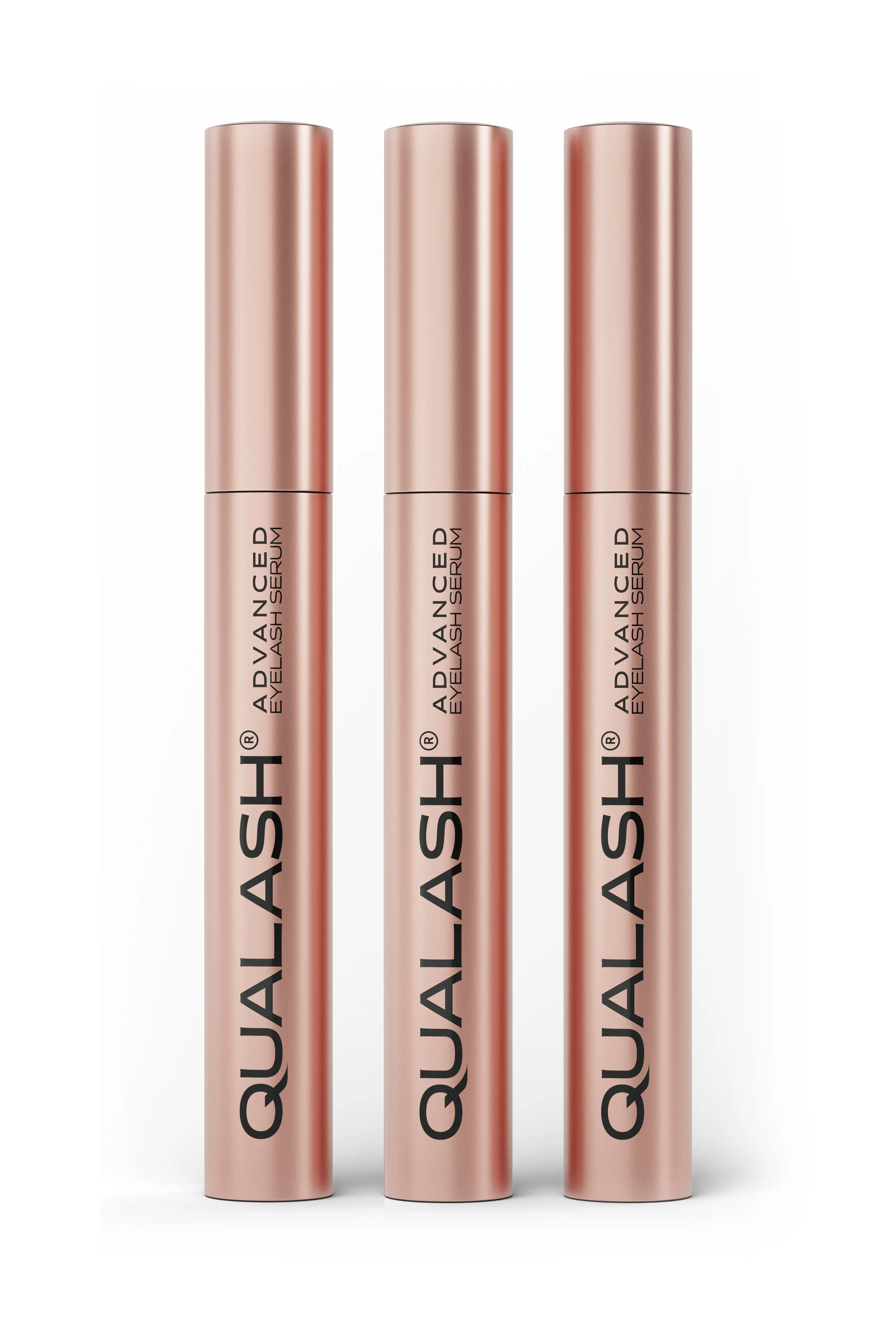 QUALASH Sérum avancé pour cils TRIO SET – trois tubes de 3,5 ml avec applicateurs pour la pousse et l’épaississement des cils