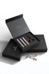 Stylish lifestyle photo of Qualash Premium Collection with curler and product packaging